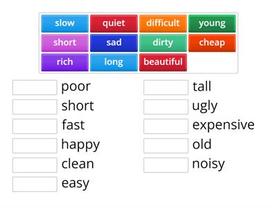 Adjectives - antonyms