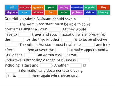 Role of an Admin Assistant 