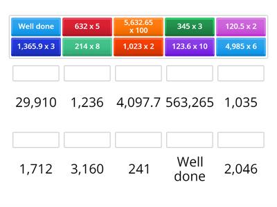 Multiplication up to 4 digits x 1 digit