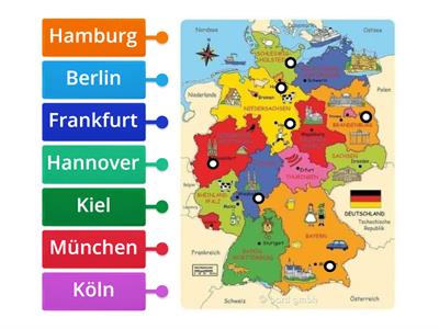 Några viktiga tyska städer 