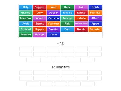 S7 - Unit 3 - Verbs followed by -ing or to infinitive.