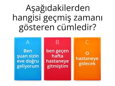 Geçmiş zaman şimdiki zaman  gelecek zaman