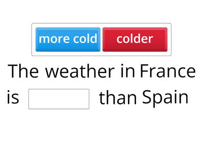 A1 A1+ - Comparatives  missing word