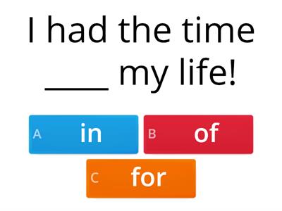 Time expressions and prepositions Advanced