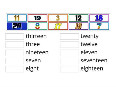 Number names 1 to 20 - Teaching resources