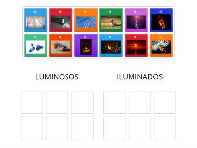 Elementos luminosos y elementos iluminados. 