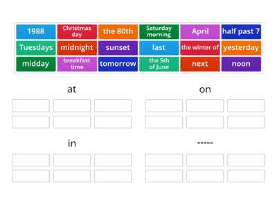 Time prepositions