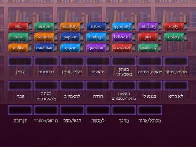 Perfecting Vocubulary P.24: Hebrew-Irisroz students(matching)