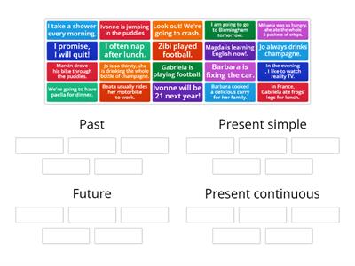 Past, present and future tense sorting 