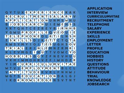  Securing Employment Wordsearch