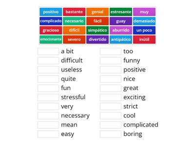 Spanish subjects / teachers adjectives