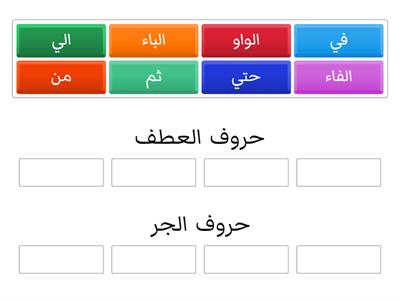 حروف العطف وحروف الجر