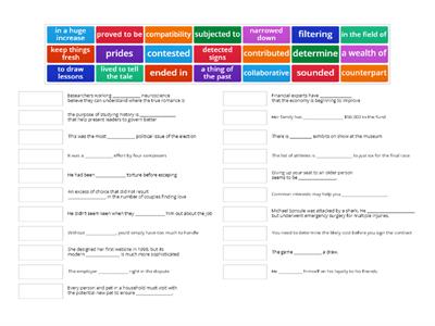 Outcomes Advanced Unit 2 Reading p.19 Chunks and phrasal verbs