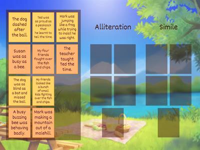 KS2 Alliteration and Simile Sort