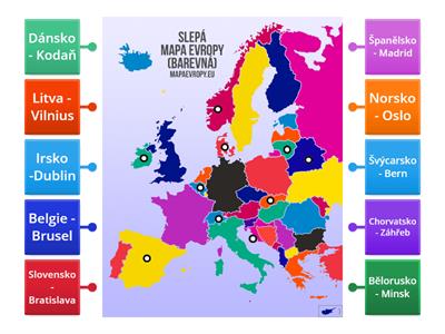 Slepá mapa Evropa
