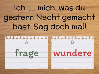 sich wundern oder sich fragen?