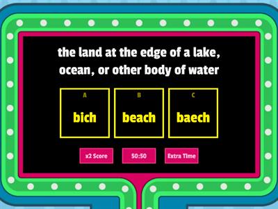 Summer Vocabulary Gameshow Quiz