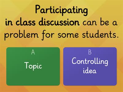 Identify the topic and controlling idea 