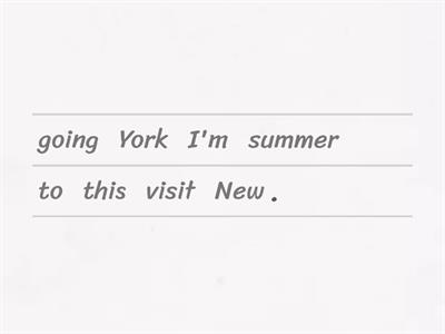Sentences with "to be going to" - Trip to New York
