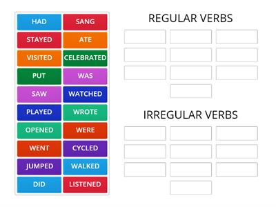 REGULAR AND IRREGULAR VERBS