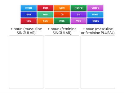 possessive adjectives in French