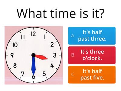  TELLING THE TIME - half past, o´clock