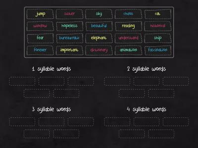 Syllables word sort