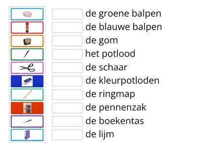 woordenschat klasvoorwerpen