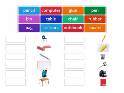 Matching pairs classroom objects - Teaching resources