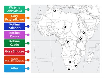 Mapa konturowa Afryki 3(ukształtowanie terenu)