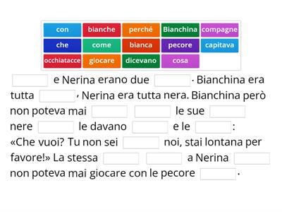Bianchina e Nerina (CA CO CU, CHI CHE, CI CE)