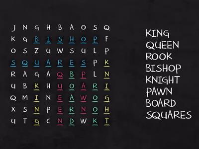 Chess Piece Word Search