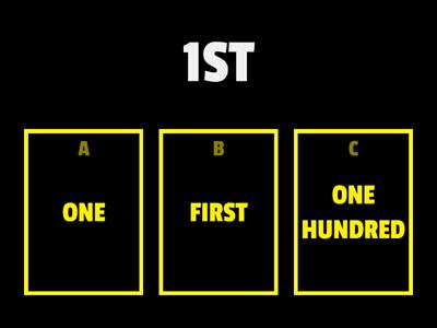 ORDINAL NUMBERS