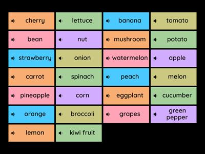 fruits and vegetables