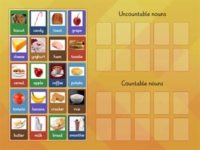 Countable & Uncountable food items