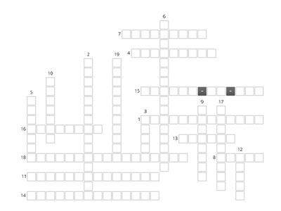 Vocab Crossword PET Unit 1 revision