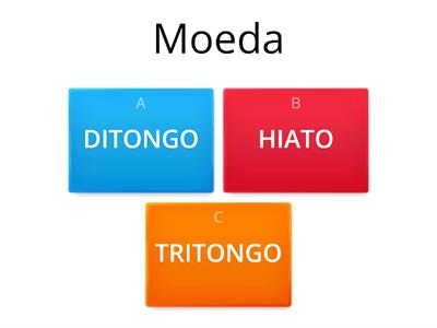 PORT ::: Classifique os encontros vocálicos em Ditongo, hiato e tritongo