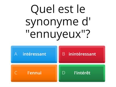 Synonymes, antonymes, dérivés (ex c.c.)