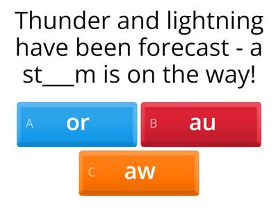 LIfTT Spelling quiz /or/ <or> <au> <aw>
