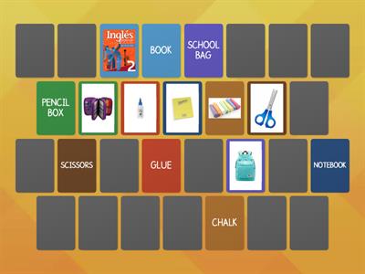 SCHOOL OBJECTS - MEMORY GAME