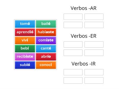  Verbos regulares Pretérito indefinido