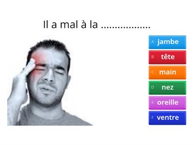 Les parties du corps et avoir mal à A1 enfants FLE
