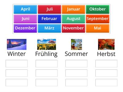 Group Sort: die Jahreszeiten und die Monate