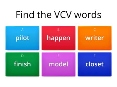 VCV and VCCV quiz game