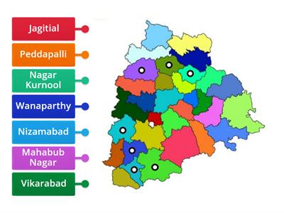 Districts of Telangana: Map Practice (3 of 5)