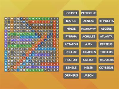 Greek Heroes Wordsearch 