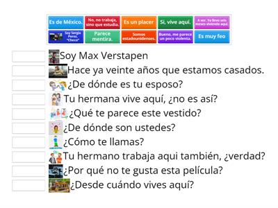 Match the questions or statements in the left column with the most appropriate responses in the right column.