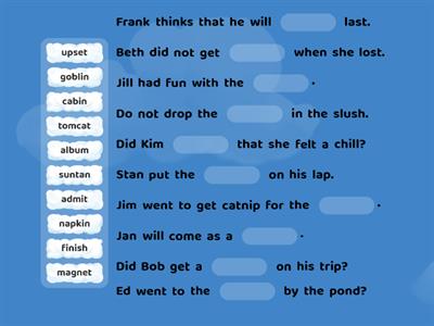 MissingWord Sentences (2 syllable words)