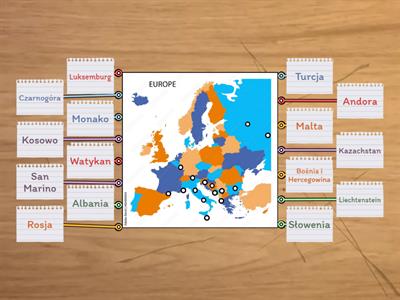 Mapa Europy - poziom trudny 