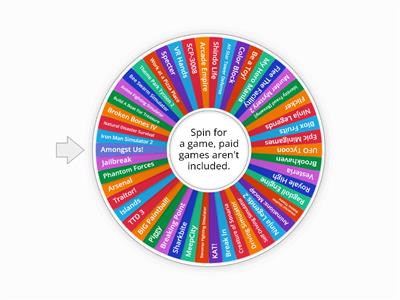 Roblox Category: Top Rated Random Game Wheel